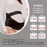 2-in-1 Pregnancy Support & Belly Band, Breathable Skin-Friendly Lightweight, Ergonomic Fit, Relieves Lower Back & Pubic Discomfort, Full Protection During Pregnancy & Postpartum/BLACK.Lcode