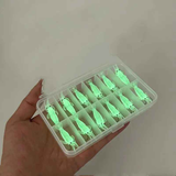 Glow-in-the-Dark Shrimp Lure 20-Piece Box Set | Night Fishing Essential, Soft Plastic Lure with Hooks, Suitable for Freshwater and Saltwater, Ideal for Bass/Trout/Crappie/Walleye/Redfish