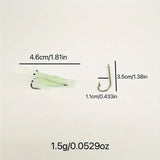 Glow-in-the-Dark Shrimp Lure 20-Piece Box Set | Night Fishing Essential, Soft Plastic Lure with Hooks, Suitable for Freshwater and Saltwater, Ideal for Bass/Trout/Crappie/Walleye/Redfish