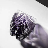 Artisan Craftsmanship Moonlight Kiriko Glass, Purple Crystal Hand-blown, Edo Pattern High Aesthetic Light Luxury, Whiskey & Spirits Glass, 280ML Cold Drink