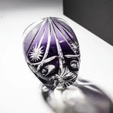 Artisan Craftsmanship Moonlight Kiriko Glass, Purple Crystal Hand-blown, Edo Pattern High Aesthetic Light Luxury, Whiskey & Spirits Glass, 280ML Cold Drink