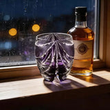 Artisan Craftsmanship Moonlight Kiriko Glass, Purple Crystal Hand-blown, Edo Pattern High Aesthetic Light Luxury, Whiskey & Spirits Glass, 280ML Cold Drink
