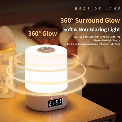 Smart LED Night Light with Clock, Rechargeable Lithium Battery, Remote Control, Suitable for Camping and Bedroom, Soft Glow Eye Protection, Dimmable Color Temperature, Long-Lasting Battery Life for Peaceful Sleep In Australia - Darrahopens