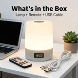 Smart LED Night Light with Clock, Rechargeable Lithium Battery, Remote Control, Suitable for Camping and Bedroom, Soft Glow Eye Protection, Dimmable Color Temperature, Long-Lasting Battery Life for Peaceful Sleep In Australia - Darrahopens