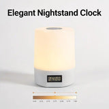 Smart LED Night Light with Clock, Rechargeable Lithium Battery, Remote Control, Suitable for Camping and Bedroom, Soft Glow Eye Protection, Dimmable Color Temperature, Long-Lasting Battery Life for Peaceful Sleep