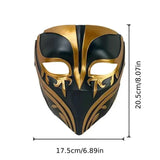 Resin Night Jasmine Full Face Mask, Black & Gold Relief Dark Style, Halloween Christmas Masquerade Prop, Bar KTV Decorative Ornament, Essential for Stylish Photoshoots In Australia - Darrahopens