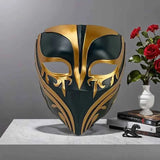 Resin Night Jasmine Full Face Mask, Black & Gold Relief Dark Style, Halloween Christmas Masquerade Prop, Bar KTV Decorative Ornament, Essential for Stylish Photoshoots In Australia - Darrahopens