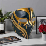 Resin Night Jasmine Full Face Mask, Black & Gold Relief Dark Style, Halloween Christmas Masquerade Prop, Bar KTV Decorative Ornament, Essential for Stylish Photoshoots In Australia - Darrahopens