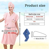 Women's Coral Fleece Pineapple Grid Two-Piece Set | Cloud-Like Touch Adjustable Bath Robe + Hair Towel, Adjustable Tie Belt, Suitable for Daily Home Use(Cream white)
