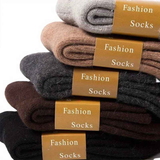 Thickened Wool Mid-Calf Socks 5-Pair Pack (Random Colors), Solid Color Versatile Fall and Winter Warmth, Soft Skin-Friendly Non-Stuffy, Essential for Casual Sports and Commuting