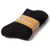 Thickened Wool Mid-Calf Socks 5-Pair Pack (Random Colors), Solid Color Versatile Fall and Winter Warmth, Soft Skin-Friendly Non-Stuffy, Essential for Casual Sports and Commuting