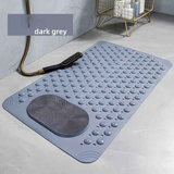 Anti-Slip Massage Shower Mat with Suction Cups Foot Spa Bathroom Mat(khaki)