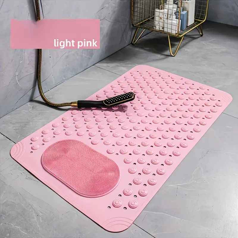 Anti-Slip Massage Shower Mat with Suction Cups Foot Spa Bathroom Mat(PINK)