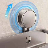 Nail-Free Suction Cup Bathroom Shelf, Twist-On Instant Installation, Dual Adsorption Gets Stronger Over Time, Space Aluminum with Drainage and Rust Proof, No-Trace Removal for Flexible Relocation./Gun ash -50cm with rod and hook In Australia - Darrahopens