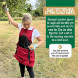 Oxford Cloth Multifunctional Gardening Apron, Thickened Durable Lightweight Large Pocket, Back Cross Straps Unisex（red)