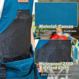 Oxford Cloth Waterproof Gardening Apron, Large Capacity Kangaroo Pocket, Cross Back Straps Comfortable, Great Helper for Picking and Weeding(dark blue)