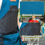 Oxford Cloth Waterproof Gardening Apron, Large Capacity Kangaroo Pocket, Cross Back Straps Comfortable, Great Helper for Picking and Weeding(grey)
