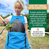 Oxford Cloth Multifunctional Gardening Apron, Thickened Durable Lightweight Large Pocket, Back Cross Straps Unisex(YELLOW)