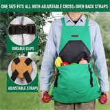 Oxford Cloth Multifunctional Gardening Apron, Thickened Durable Lightweight Large Pocket, Back Cross Straps Unisex(YELLOW)
