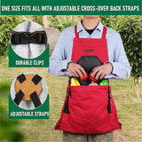 Oxford Cloth Multifunctional Gardening Apron, Thickened Durable Lightweight Large Pocket, Back Cross Straps Unisex(YELLOW)