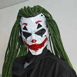 Cyberpunk Joker PVC Mask with Green Dreadlocks – Anime Cosplay Prop for Halloween & Christmas Parties!