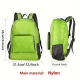 Foldable Nylon Backpack – Lightweight, Durable, and Strong Load Capacity, Four-Step Folding Transforms into a Handbag in Seconds, Multi-pocket Organization with Breathable Carrying(GREEN)