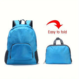Foldable Nylon Backpack – Lightweight, Durable, and Strong Load Capacity, Four-Step Folding Transforms into a Handbag in Seconds, Multi-pocket Organization with Breathable Carrying(GREY)