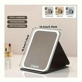 LED Makeup Mirror with Lights, 3 Color Modes Touch Control, Rechargeable Travel Vanity Mirror(WHITE)