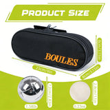 Petanque Boules Set – Chrome & Titanium Plated Steel Balls, with Jack, Measure Tool & Logo Bag, Backyard Beach Lawn Game（6-Ball Set）