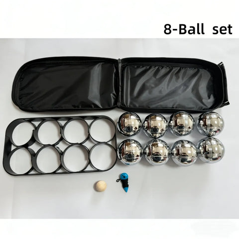 Petanque Boules Set – Chrome & Titanium Plated Steel Balls, with Jack, Measure Tool & Logo Bag, Backyard Beach Lawn Game(8-Ball Set） In Australia - Darrahopens