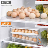 Automatic Sliding Egg Holder 12-14 Eggs Flip Lid Fridge Storage Container