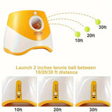 Automatic Pet Ball Launcher Toy with 3 Smart Launch Modes, Built-in Li-ion Battery & USB Charging, Long Battery Life, Indoor/Outdoor Use, Perfect Interactive Training Toy for Small and Medium Dogs（orange)