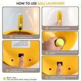 Automatic Pet Ball Launcher Toy with 3 Smart Launch Modes, Built-in Li-ion Battery & USB Charging, Long Battery Life, Indoor/Outdoor Use, Perfect Interactive Training Toy for Small and Medium Dogs（orange)