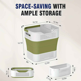 Multi-functional Folding Laundry Basket: Hassle-free Storage, One Basket for All Your Clothes Sorting。green