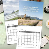 2027 Bible Verse Wall Calendar, 8.3-inch Square with Spiral Coil Binding, Features Healing Landscapes & Scripture Verses Each Month, Large Writing Space, Perfect Faith-Based Decor for Office and Home.