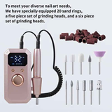 Professional Nail Drill: Quiet and Efficient, LED Digital Display, 31 Accessories for All-in-One Use, Easy for Beginners to Master.Dark grey
