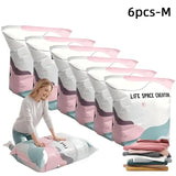 6PCS No-Pump Vacuum Storage Bags – Press to Flatten, Save 80% Space, Seasonal Storage Must-Have (Size: M)