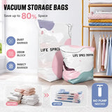 6PCS No-Pump Vacuum Storage Bags – Press to Flatten, Save 80% Space, Seasonal Storage Must-Have (Size: M)