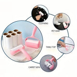 1 Handle + 6 Refill Rolls Lint Roller! Home Clothing and Pet Hair Cleaning Roller, Tear-off Adhesive Sheets, Strong Stickiness Won't Damage Fabrics, Essential Home Cleaning Must-Have
