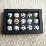 1970-2026 Handmade Mini Football Ornaments, 15 Classic Reproductions, Leather Hand-Stitched, with Acrylic Display Case, Desktop Decoration and Fan Collection Memorabilia.