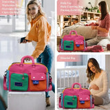 🌈 Color-Block Stitching Large Travel Duffel Bag | Multi-Functional Hand Luggage for Casual Trips/YELLOW