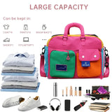🌈 Color-Block Stitching Large Travel Duffel Bag | Multi-Functional Hand Luggage for Casual Trips/YELLOW