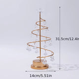 Warm Light Iron Art Crystal Christmas Tree Lamp, Battery Powered, Perfect for a Cozy Holiday Ambiance
