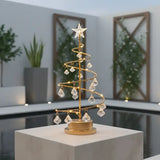 Warm Light Iron Art Crystal Christmas Tree Lamp, Battery Powered, Perfect for a Cozy Holiday Ambiance