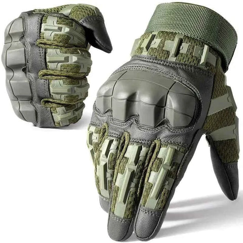 Full-Finger Multi-Functional Tactical Gloves, TPU Exoskeleton Impact Protection, Five-Finger Touchscreen Precision Control, Anti-Slip Wear-Resistant Palm, Essential for Outdoor Riding and Tactical Training./GREEN .L code