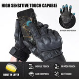 Full-Finger Multi-Functional Tactical Gloves, TPU Exoskeleton Impact Protection, Five-Finger Touchscreen Precision Control, Anti-Slip Wear-Resistant Palm, Essential for Outdoor Riding and Tactical Training./GREEN .M code