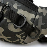 Tactical Camo Waist Bag: Water-Repellent Oxford, Multi-Compartment, Lightweight 0.25kg, Chest/Crossbody/Waist Carry – All-Scenario Essential./khaki