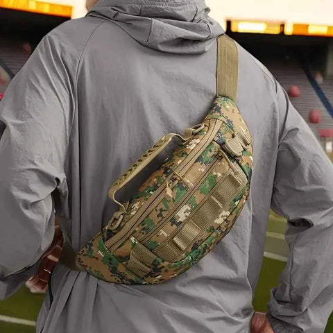 Tactical Camo Waist Bag: Water-Repellent Oxford, Multi-Compartment, Lightweight 0.25kg, Chest/Crossbody/Waist Carry – All-Scenario Essential/Jungle camouflage In Australia - Darrahopens