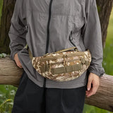 Tactical Camo Waist Bag: Water-Repellent Oxford, Multi-Compartment, Lightweight 0.25kg, Chest/Crossbody/Waist Carry – All-Scenario Essential/Jungle camouflage