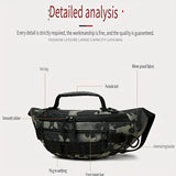 Tactical Camo Waist Bag: Water-Repellent Oxford, Multi-Compartment, Lightweight 0.25kg, Chest/Crossbody/Waist Carry – All-Scenario Essential/Night camouflage